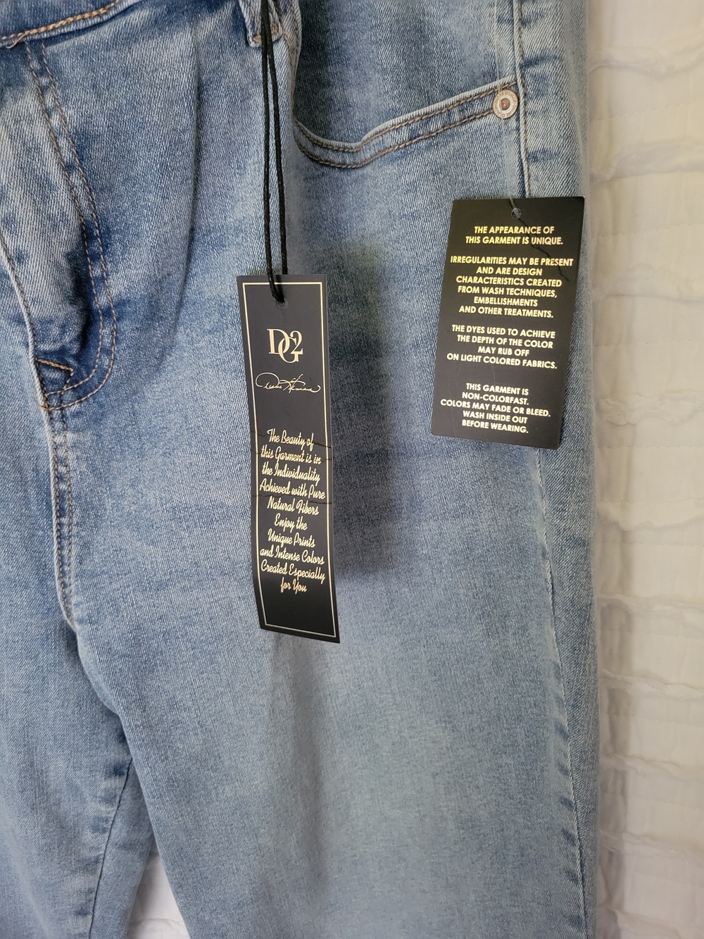 DG2 by Diane Gilman Light Wash Flare Jeans with Star Cuff - Picture 6 of 16